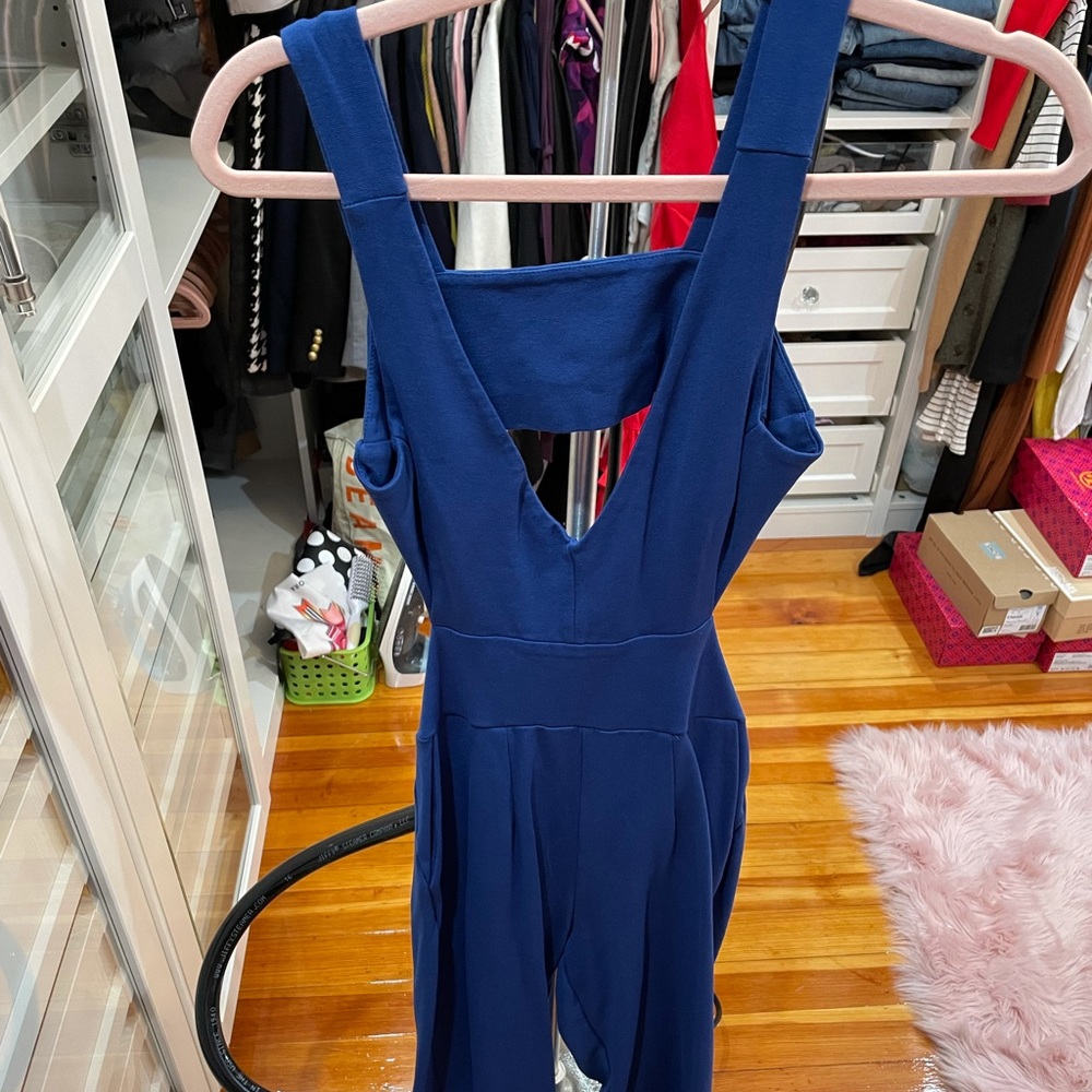 Blue cotton jumpsuit
